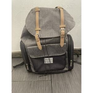 Eddie Bauer First Adventure Backpack Diaper Bag Bookbag Gray Black
